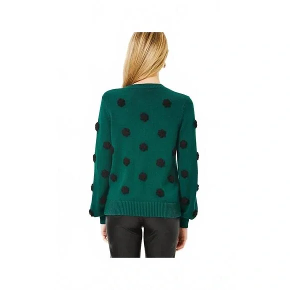 NEW LILLY PULITZER wyla sweater in villa green tossed crochet flowers - Picture 2 of 4